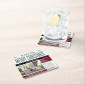 Custom North Pole Newspaper Weihnachtsfest-Foto Rechteckiger Pappuntersetzer (Vor Ort)