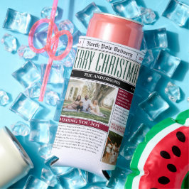 Custom North Pole Newspaper Weihnachtsfest-Foto Selters Dosenkühler