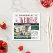 Custom North Pole Newspaper Weihnachtsfest-Foto Serviette (Beispiel)