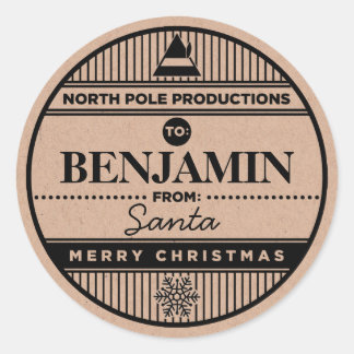 Custom North Pole Productions Weihnachtskleber Runder Aufkleber