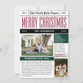 Custom North Pole Times Newspapier Weihnachtsfest- Feiertagskarte
