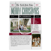 Custom North Pole Times Newspapier Weihnachtsfest- Mittlere Geschenktüte (Rückseite)