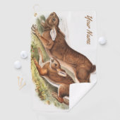 Custom Northern Hare Rabbit Bunny Camping Geschenk Golfhandtuch (Insitu)