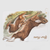 Custom Northern Hare Rabbit Bunny Camping Geschenk Golfhandtuch (Horizontal)