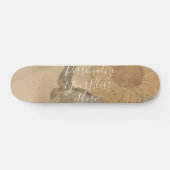 CUSTOM Nostalgic Sunflower & Bird Art Print Skateboard (Horizontal)