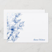 Custom Note Card Blue Magnolia Mitteilungskarte (Vorne/Hinten)