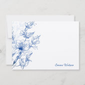Custom Note Card Blue Magnolia Mitteilungskarte (Vorderseite)