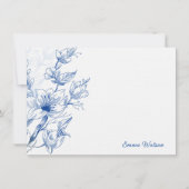 Custom Note Card Blue Magnolia Mitteilungskarte (Vorderseite)