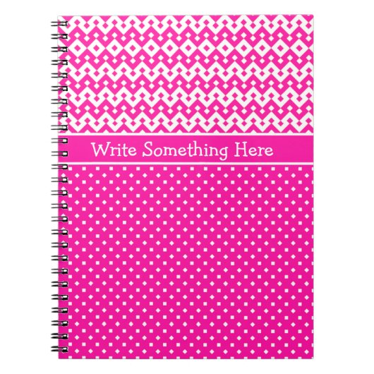 Custom Notebook: Candy Pink und White Patterns Notizblock (Vorderseite)