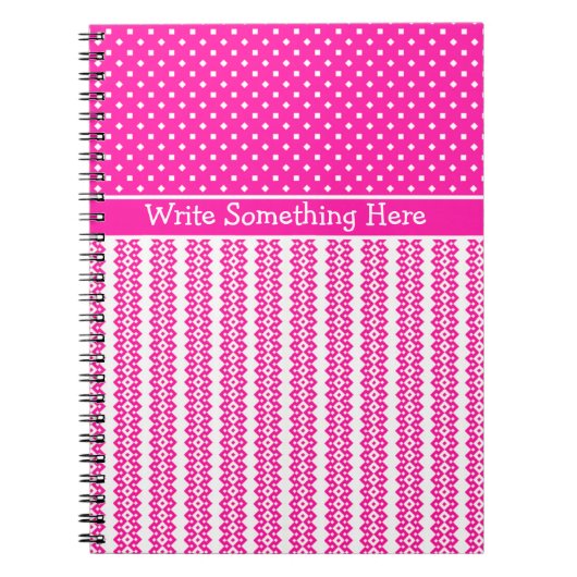 Custom Notebook: Candy Pink und White Patterns Notizblock (Vorderseite)