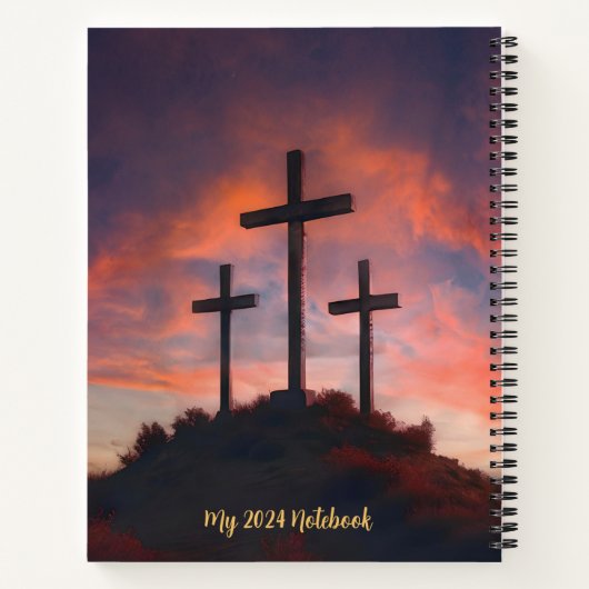 Custom Notebook Jesus Lion Sunset Cross Hintergrun Notizblock (Rückseite)