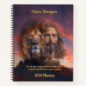 Custom Notebook Jesus Lion Sunset Cross Hintergrun Notizblock (Vorderseite)