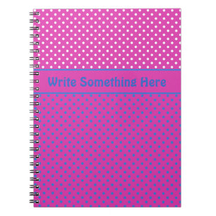 Custom-Notebook: Magenta, Blue, White Polkas Dots Notizblock
