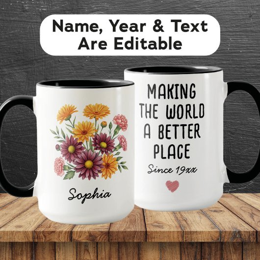 Custom November Birth Flower - Personalized Name Tasse