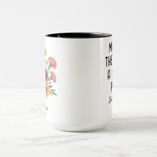 Custom November Birth Flower - Personalized Name Tasse (Zentrum)