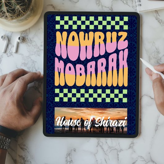 Custom Nowruz Mobarak iranische Neujahrsfamilie Poster