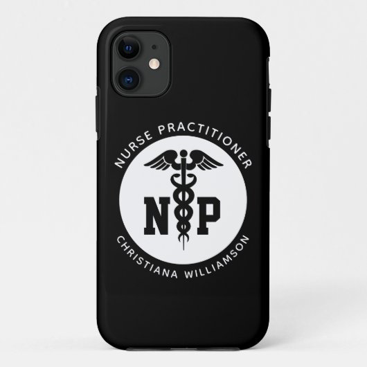Custom NP Nurse Practitioner Abschluss Caduceus Case-Mate iPhone Hülle (Rückseite)