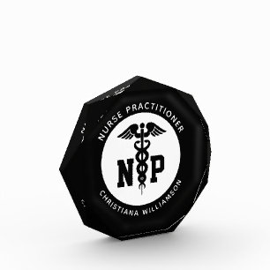 Custom NP Nurse Practitioner Abschluss Caduceus Fotoblock