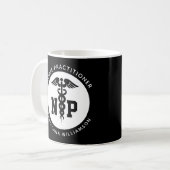 Custom NP Nurse Practitioner Abschluss Caduceus Kaffeetasse (Vorderseite Links)