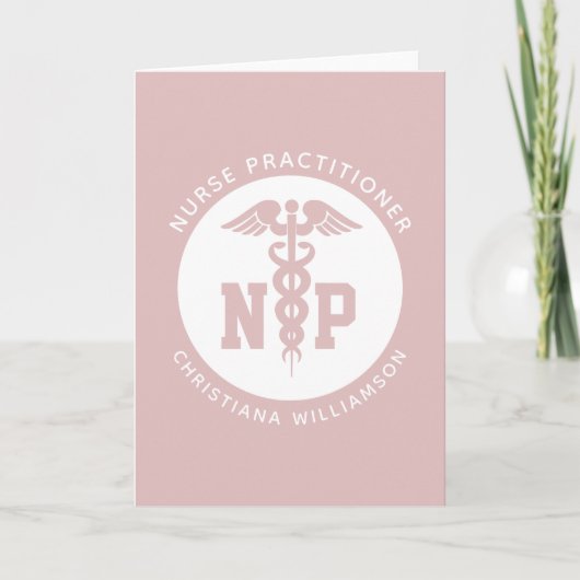 Custom NP Nurse Practitioner Abschluss Caduceus Karte (Vorderseite)