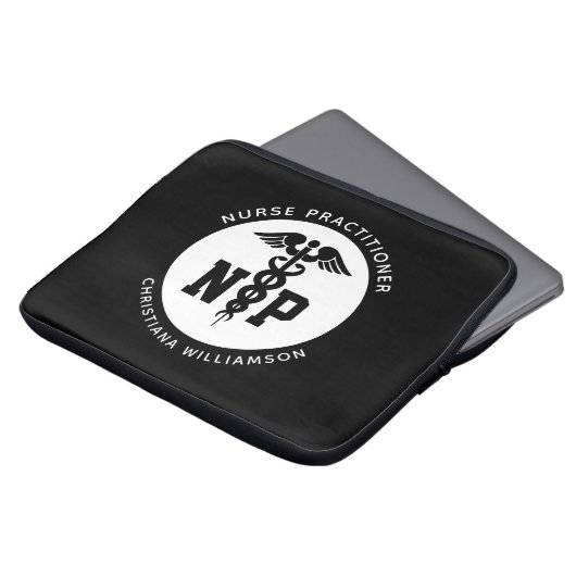 Custom NP Nurse Practitioner Abschluss Caduceus Laptopschutzhülle (Vorne Oben)