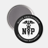 Custom NP Nurse Practitioner Abschluss Caduceus Magnet (Vorderseite/Rückseite)