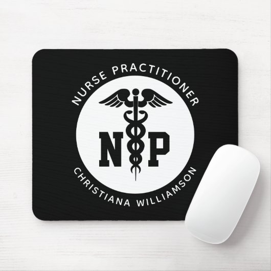 Custom NP Nurse Practitioner Abschluss Caduceus Mousepad (Mit Mouse)