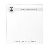 Custom NP Nurse Practitioner Abschluss Caduceus Notizblock (Vorderseite)