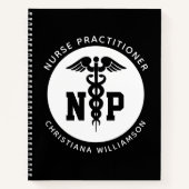 Custom NP Nurse Practitioner Abschluss Caduceus Notizblock (Vorderseite)