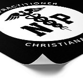 Custom NP Nurse Practitioner Abschluss Caduceus Poster (Ecke)