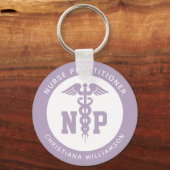 Custom NP Nurse Practitioner Abschluss Caduceus Schlüsselanhänger (Vorderseite)