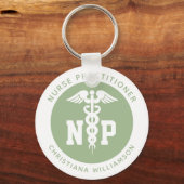 Custom NP Nurse Practitioner Abschluss Caduceus Schlüsselanhänger (Vorderseite)
