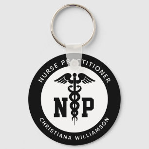 Custom NP Nurse Practitioner Abschluss Caduceus Schlüsselanhänger