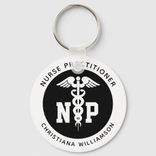 Custom NP Nurse Practitioner Abschluss Caduceus Schlüsselanhänger