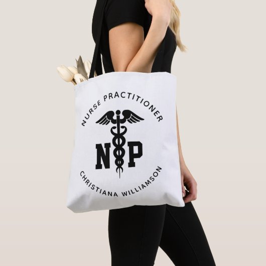 Custom NP Nurse Practitioner Abschluss Caduceus Tasche (Von Nahem)
