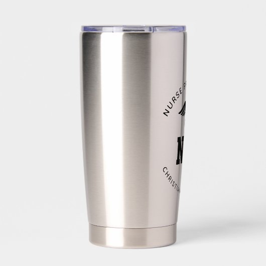 Custom NP Nurse Practitioner Abschluss Caduceus Thermobecher (Vorderseite)