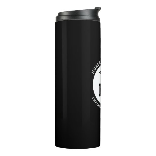 Custom NP Nurse Practitioner Abschluss Caduceus Thermosbecher (Nach links gedreht)