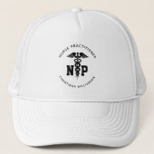 Custom NP Nurse Practitioner Abschluss Caduceus Truckerkappe (Vorderseite)