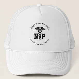 Custom NP Nurse Practitioner Abschluss Caduceus Truckerkappe