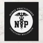 Custom NP Nurse Practitioner Abschluss Caduceus Weinetikett (Einzelnes Label)
