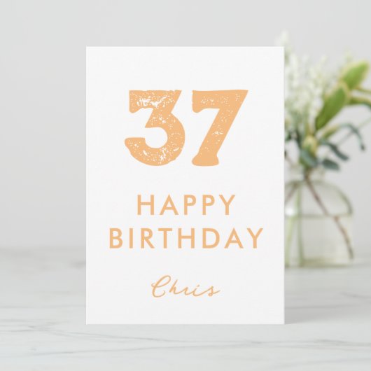 Custom Number Birthday Card Einladung (Stehend Vorderseite)