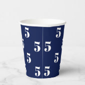Custom number navvy blauen Muster Geburtstag Pappbecher (Rechts)