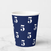 Custom number navvy blauen Muster Geburtstag Pappbecher (Vorderseite)