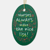 Custom Nurise Nice List Funny Christmas Keramik Ornament (Links)