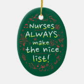 Custom Nurise Nice List Funny Christmas Keramik Ornament (Vorne)