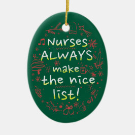 Custom Nurise Nice List Funny Christmas Keramik Ornament