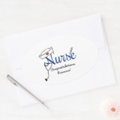 Custom Nurse Abschluss bevorzugen Aufkleber NAVY (Umschlag)