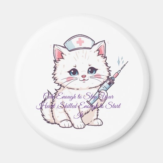 Custom Nurse Cat Skilled Enough Magnet (Vorne)