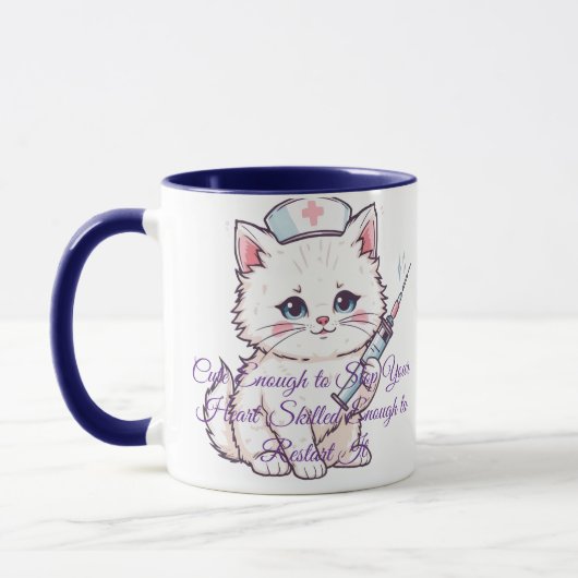 Custom Nurse Cat Skilled Enough Tasse (Links)