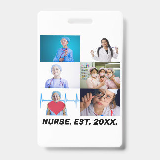 Custom Nurse EST 20XX 6 Foto Collage Ausweis